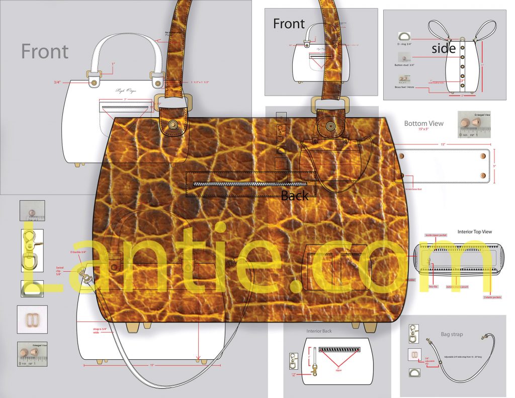 apparel design tech pack,bag,illustration,part of tech packs.
