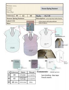 color way template,tech pack,top tech pack.